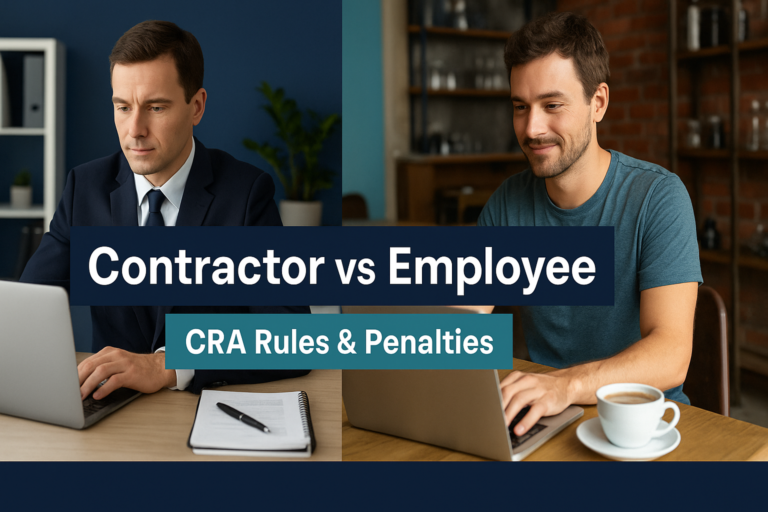 Independent Contractor vs Employee in Canada: CRA Rules and What Happens When You Get It Wrong