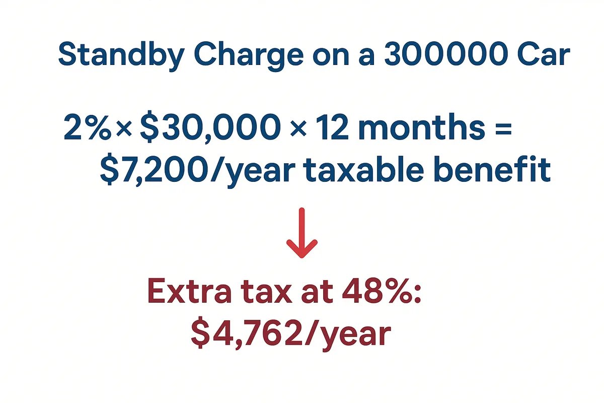 Standby charge calculation on a $30,000 corporate vehicle