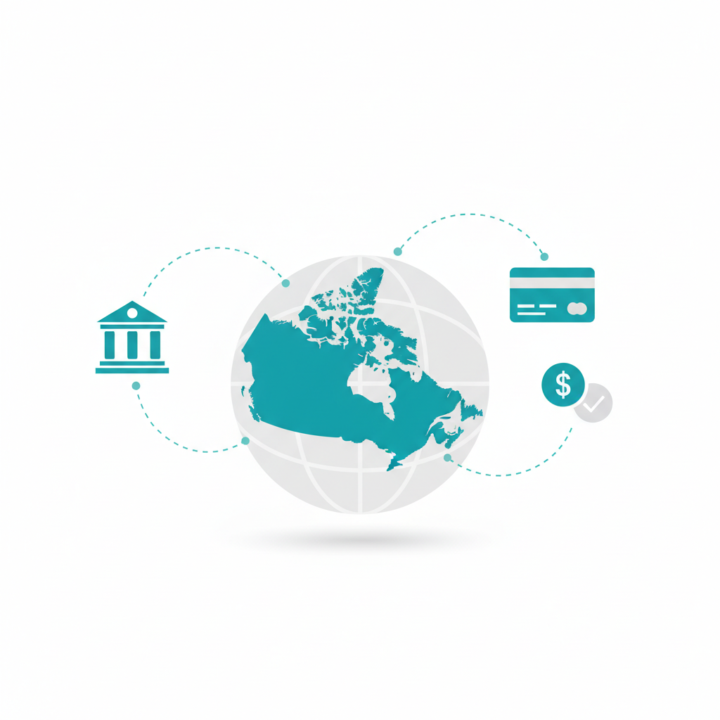 Illustration showing international payment options to Canada Revenue Agency